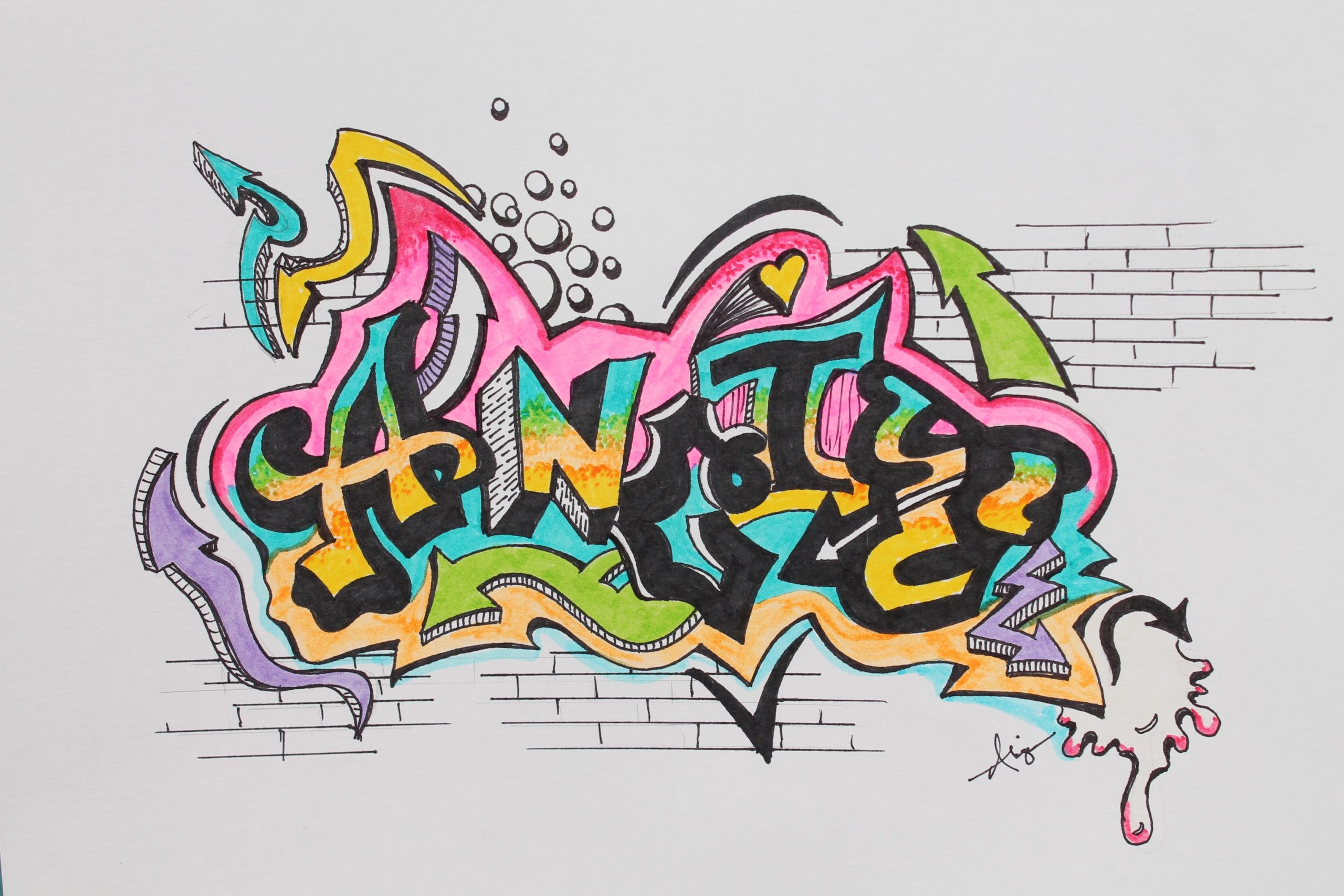 o in graffiti letters